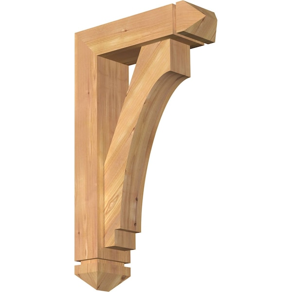 Ekena Millwork Imperial Arts and Crafts Smooth Bracket w/ Offset Brace, Western Red Cedar, 5 1/2"W x 18"D x 30"H BKT0604X18X30IMP03SWR - main